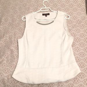 Off white tank top with metal trim, Size L